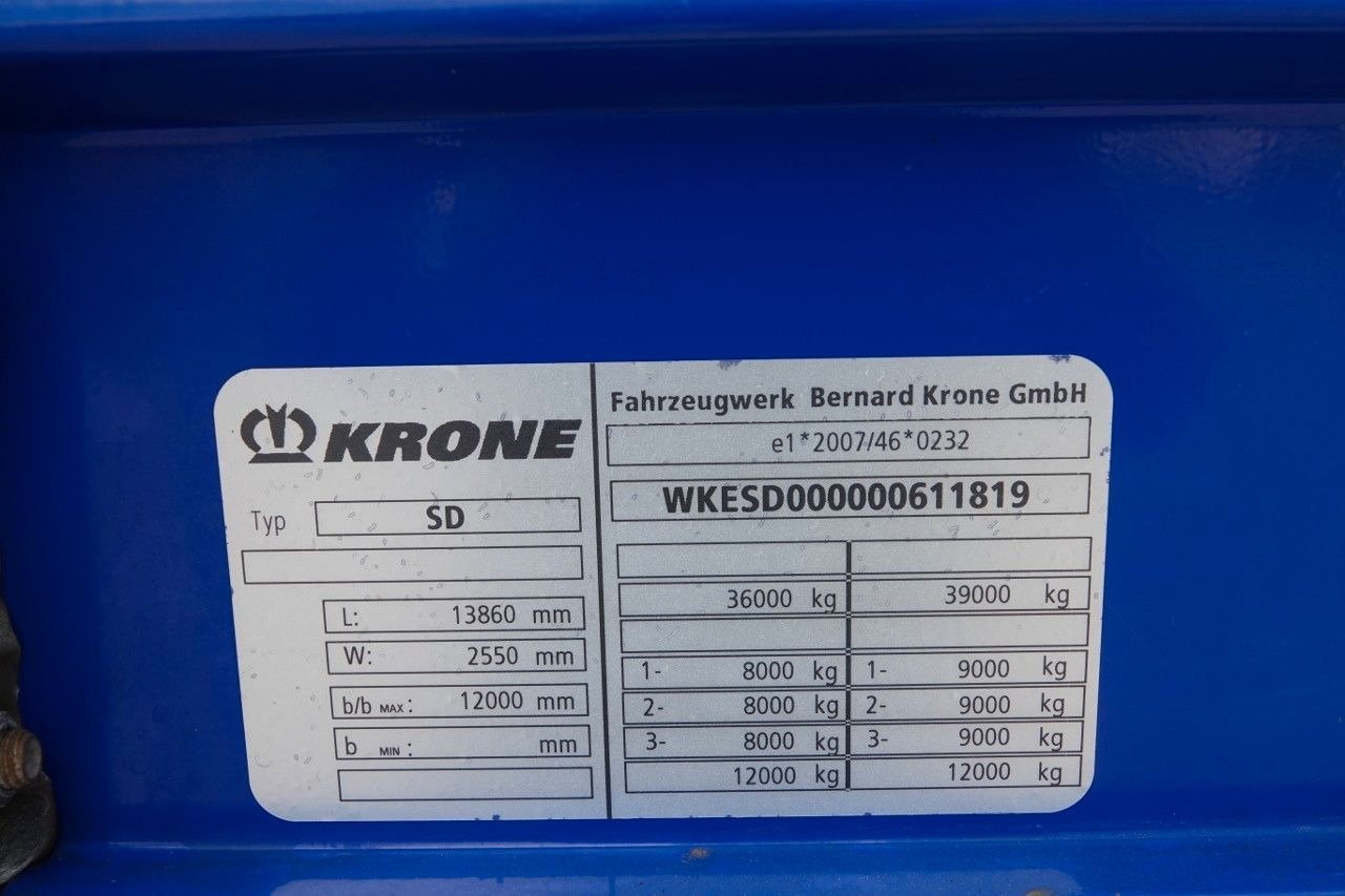 Curtainsider semi-trailer Krone FIRANKA / STANDARD / OŚ PODNOSZONA / KOSZ NA PA: picture 18
