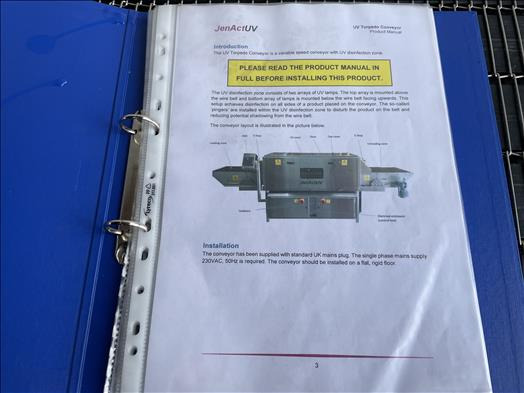 Food processing equipment JenActUV UVTCONV500 UV Torpedo conveyor: picture 11
