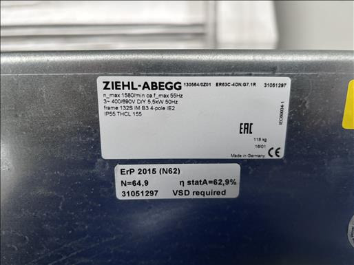 Ziehl Abegg ER63C4DN Centrifugal fan - Food processing equipment: picture 5 Ziehl Abegg ER63C4DN Centrifugal fan - Food processing equipment: picture 5