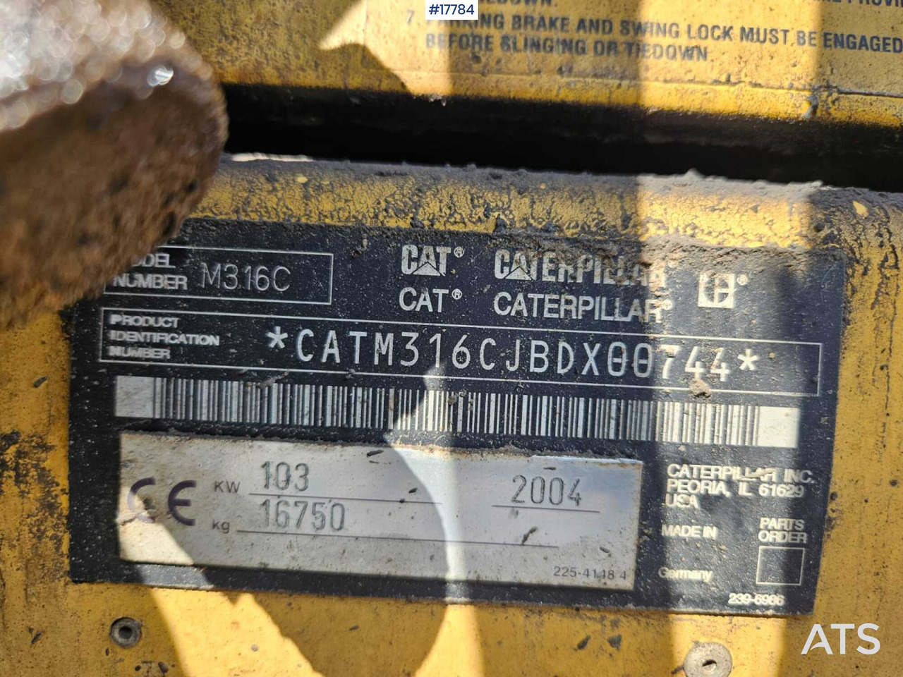 Wheel excavator 2004 CAT M316C: picture 11