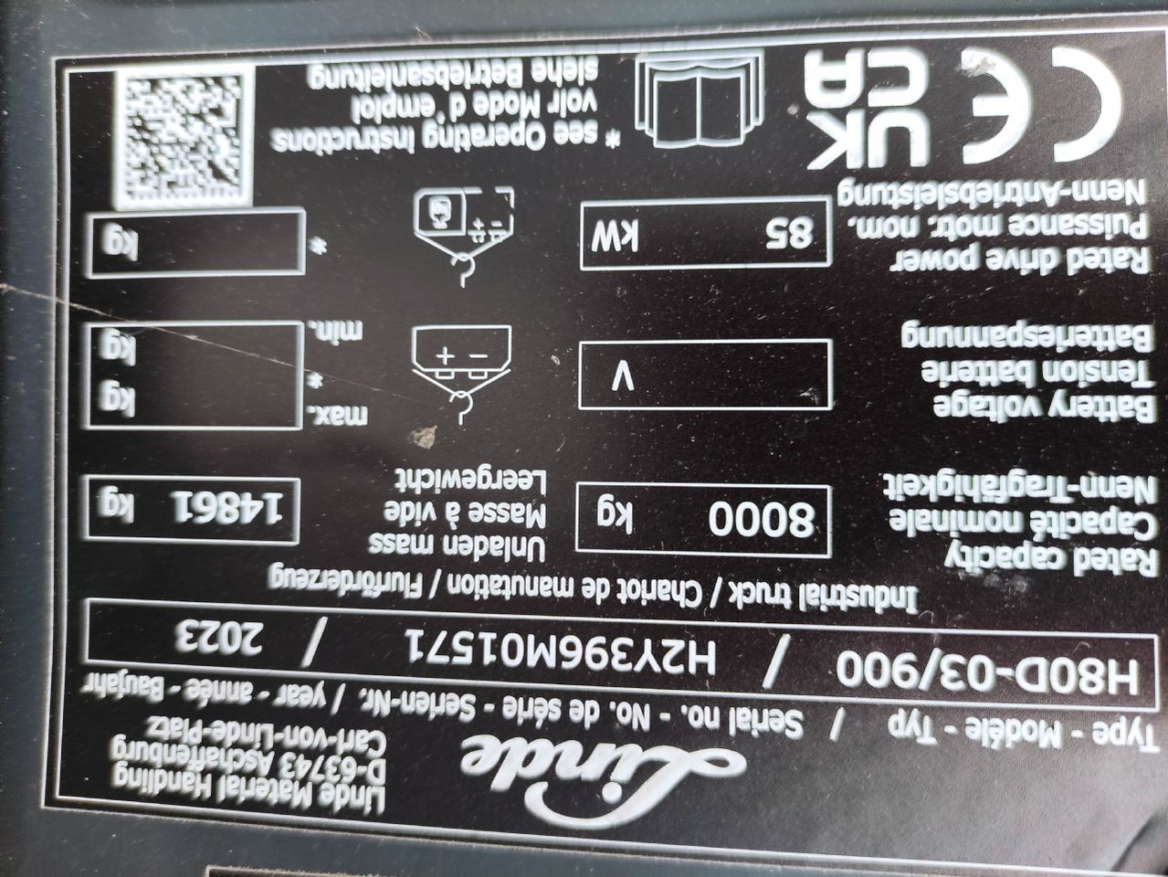 Diesel forklift Linde H80D-03/900-396/EVO: picture 7 Diesel forklift Linde H80D-03/900-396/EVO: picture 7