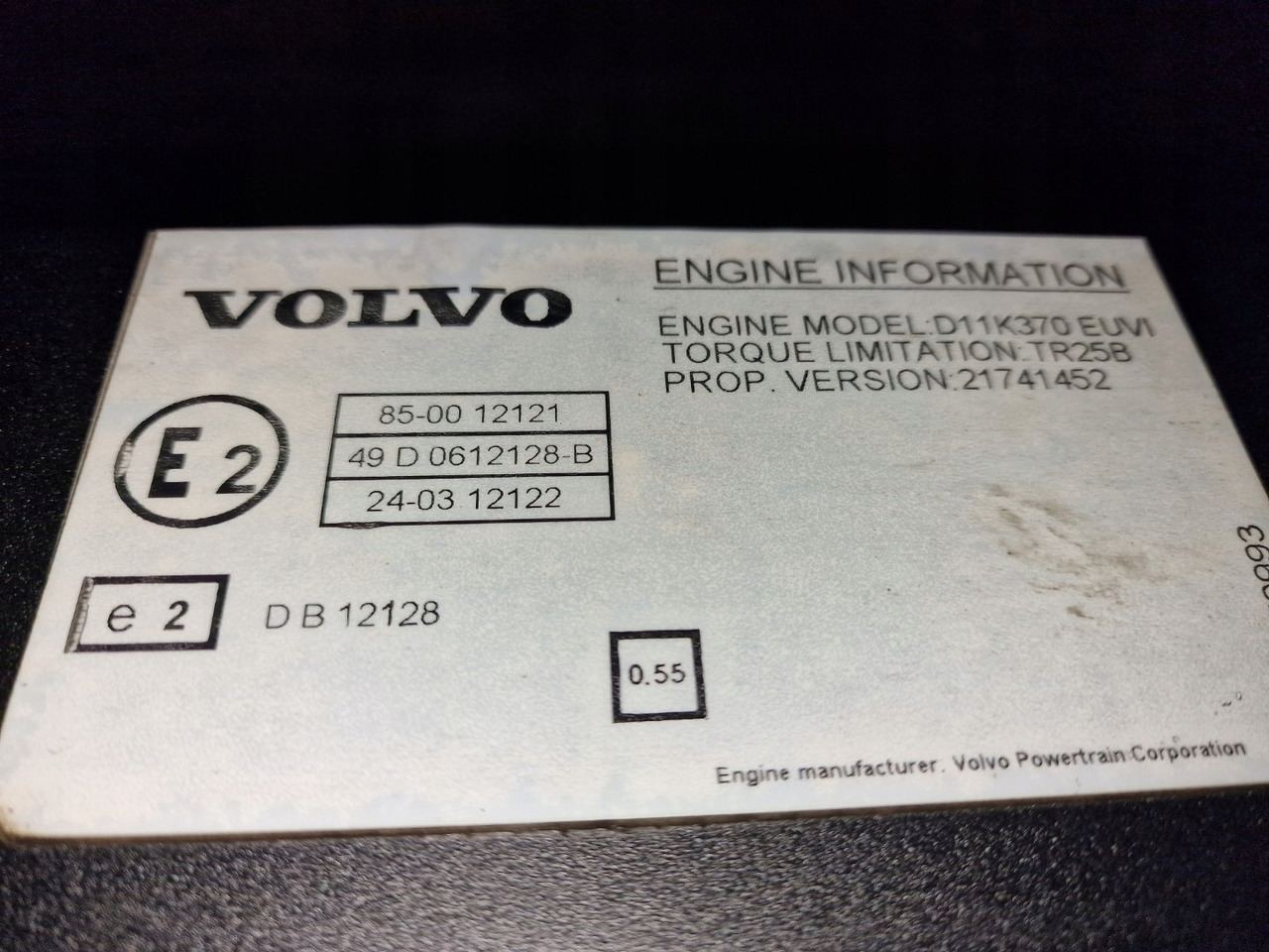 VOLVO SILNIK KOMPLETNY VOLVO FM 4 FMX 4 D11K 370 EUVI K1 EURO 6 - Engine for Truck: picture 2 VOLVO SILNIK KOMPLETNY VOLVO FM 4 FMX 4 D11K 370 EUVI K1 EURO 6 - Engine for Truck: picture 2