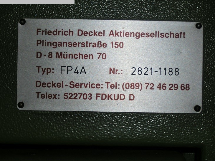 DECKEL FB4A - Milling machine: picture 4 DECKEL FB4A - Milling machine: picture 4