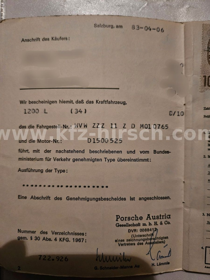Car Volkswagen Käfer 1200 1.Hand in der seltenen Farbe Orange: picture 14