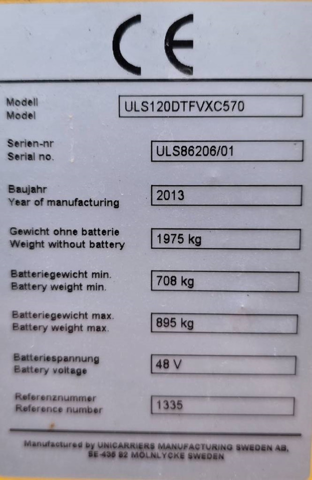 New Reach truck UniCarriers ULS 120 DTFVXC 570: picture 15 New Reach truck UniCarriers ULS 120 DTFVXC 570: picture 15