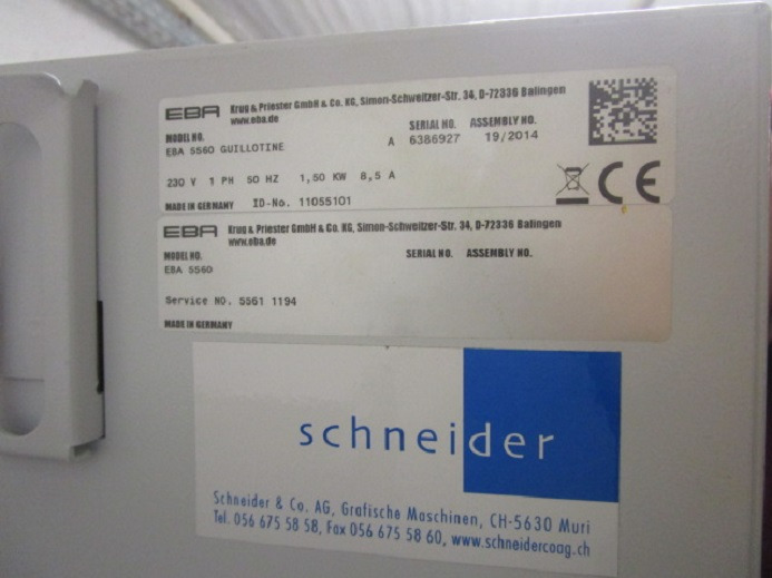 Paper cutting machine STAPELSCHNEIDER EBA 5560: picture 10