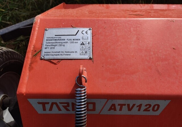 Flail mower Tarmo ATV120 kesantomurskain - VIDEO: picture 6 Flail mower Tarmo ATV120 kesantomurskain - VIDEO: picture 6