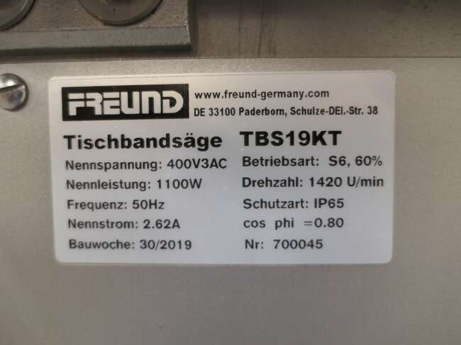New Food processing equipment Freund / Ifooma bandsaw TBS19KT: picture 6