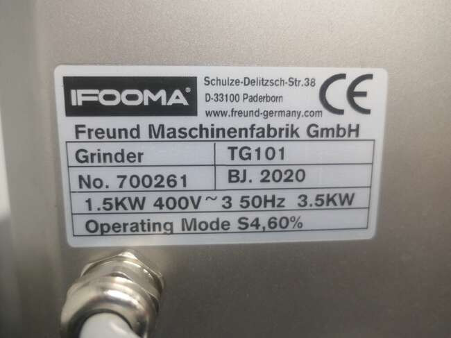 New Food processing equipment Freund / Ifooma grinder TG101: picture 7