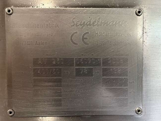 Food processing equipment Seydelmann automatic grinder AV250: picture 10