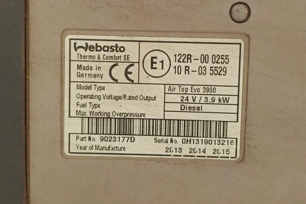 RENAULT GAMA T WEBASTO OGRZEWANIE POSTOJOWE AIR TOP EVO 3900 - Heating/ Ventilation for Truck: picture 2 RENAULT GAMA T WEBASTO OGRZEWANIE POSTOJOWE AIR TOP EVO 3900 - Heating/ Ventilation for Truck: picture 2