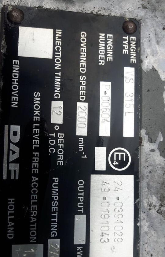 DAF WS315L truck - Engine for Truck: picture 5 DAF WS315L truck - Engine for Truck: picture 5