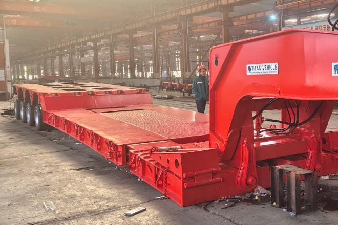 TITAN 4 Axle Extendable Lowboy Trailer for Sale in Nigeria - Low loader semi-trailer: picture 3 TITAN 4 Axle Extendable Lowboy Trailer for Sale in Nigeria - Low loader semi-trailer: picture 3