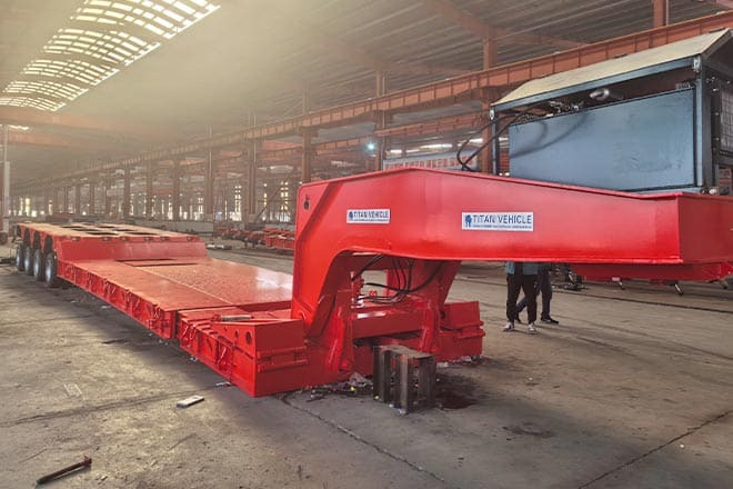 TITAN 4 Axle Extendable Lowboy Trailer for Sale in Nigeria - Low loader semi-trailer: picture 1 TITAN 4 Axle Extendable Lowboy Trailer for Sale in Nigeria - Low loader semi-trailer: picture 1