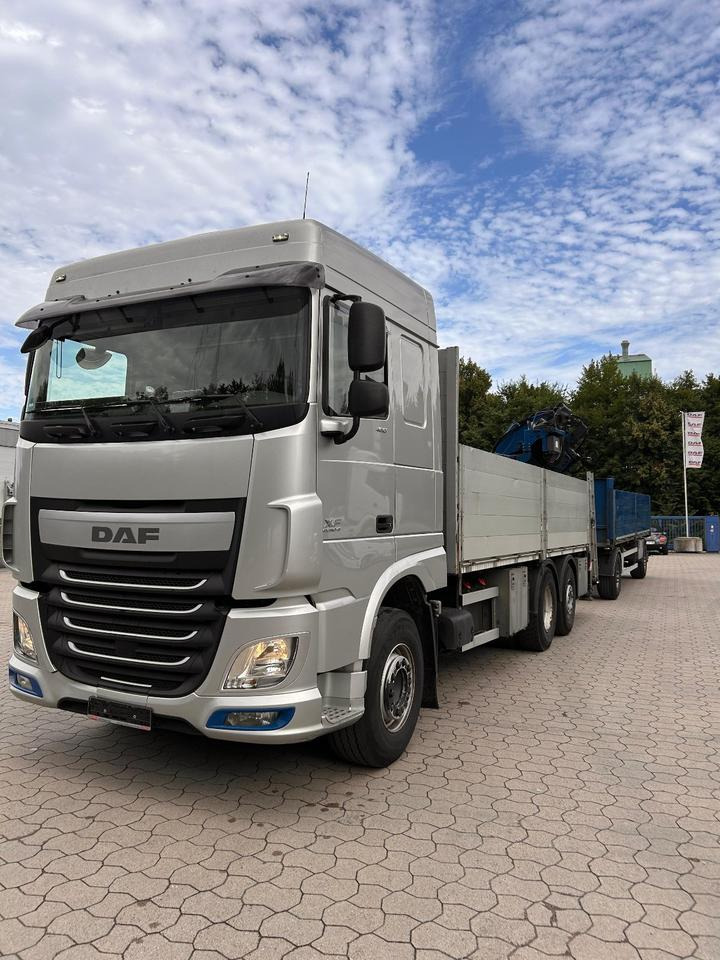 DAF DAF XF 460 FAN + MKG + 10mtr 2to + Lenkachse + EURO 6 - Dropside/ Flatbed truck, Crane truck: picture 1 DAF DAF XF 460 FAN + MKG + 10mtr 2to + Lenkachse + EURO 6 - Dropside/ Flatbed truck, Crane truck: picture 1