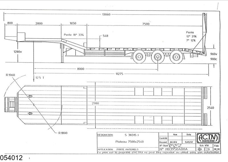 ACTM Lowbed 38.000 KG, Steel suspension - Low loader semi-trailer: picture 2 ACTM Lowbed 38.000 KG, Steel suspension - Low loader semi-trailer: picture 2
