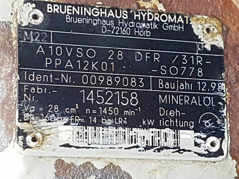 Hydraulics for Construction machinery Brueninghaus Hydromatik A10VSO28DFR/31R: picture 8