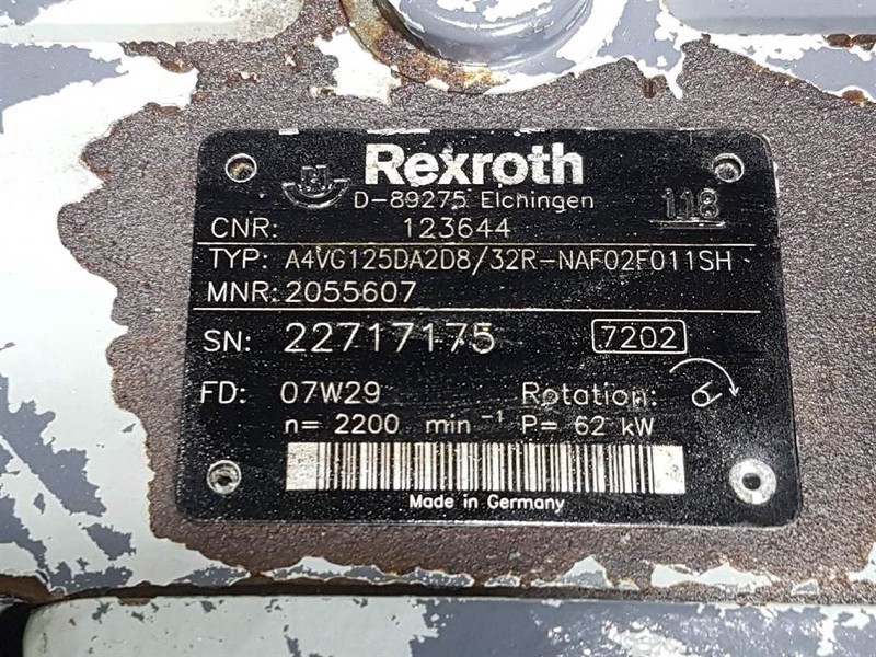 Rexroth A4VG125DA2D8/32R-123644 / R902055607-Drive pump - Hydraulics: picture 3 Rexroth A4VG125DA2D8/32R-123644 / R902055607-Drive pump - Hydraulics: picture 3