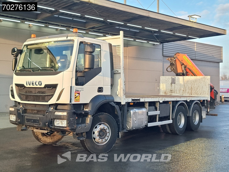 Dropside/ Flatbed truck, Crane truck Iveco Trakker 360 6X4 Palfinger PK 18502 SH D Kran Crane Big axle Euro 6: picture 10