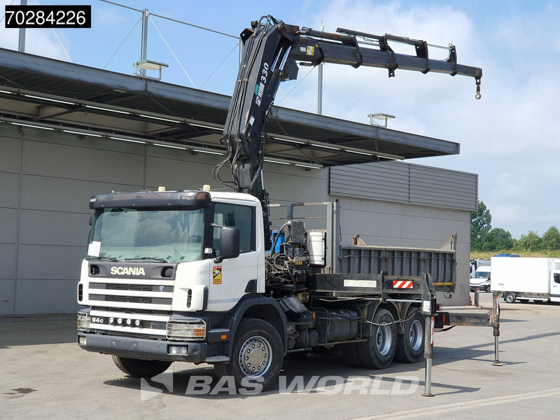 Scania P94 6X4 Hiab 330-4 Kran Crane 9m3 tipper Manual Steelsuspension Euro 3 - Tipper, Crane truck: picture 1 Scania P94 6X4 Hiab 330-4 Kran Crane 9m3 tipper Manual Steelsuspension Euro 3 - Tipper, Crane truck: picture 1