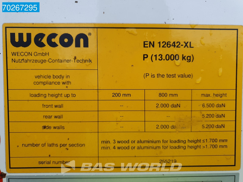 Curtainside swap body Wecon WPR 715 SG 8X2 Durchladesysteem 20FT / BDF / Wecon: picture 13