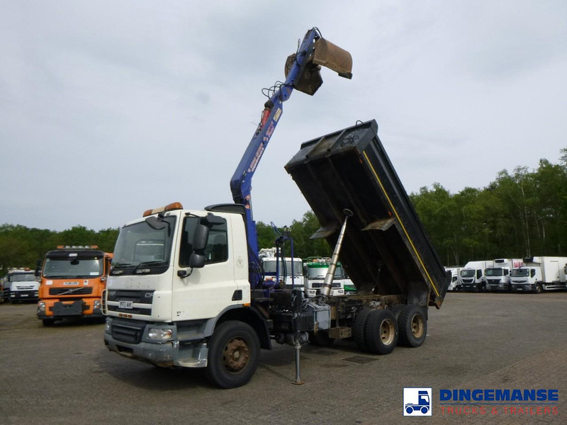DAF CF 75.310 6x4 RHD tipper + HMF 1144 K-1 + grapple - Crane truck: picture 1 DAF CF 75.310 6x4 RHD tipper + HMF 1144 K-1 + grapple - Crane truck: picture 1