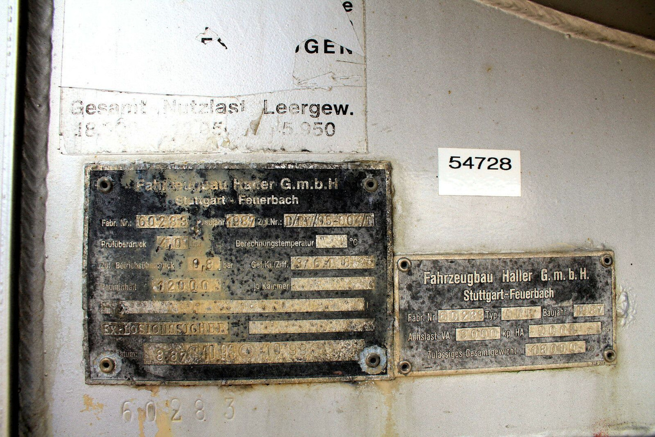 Tank trailer 2-Achs Haller 12m³ Saug u. Druck Anhänger Ex-ADR: picture 8