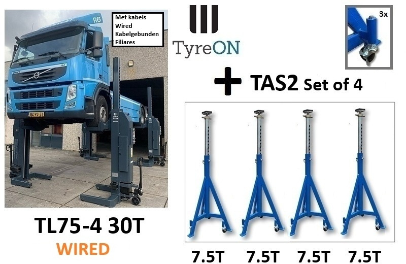 TL75-4 30T mobile column lift + TAS2 7,5T axle support x 4 - Workshop equipment: picture 1 TL75-4 30T mobile column lift + TAS2 7,5T axle support x 4 - Workshop equipment: picture 1