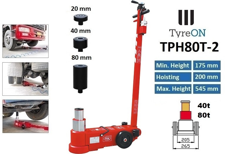 TPH80T-2 Air hydraulic jack 80 Tons - Minimum height 21 cm - Workshop equipment: picture 1 TPH80T-2 Air hydraulic jack 80 Tons - Minimum height 21 cm - Workshop equipment: picture 1