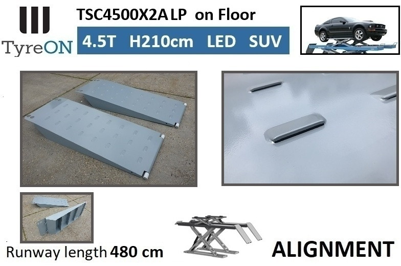 TSC4500X2A LP wheel alignment lift - On floor - Free wheel lifting system - 4.8 m led lightened runways (63 cm wide) - 210 cm lifting height - 4.5 T - Warehouse equipment: picture 5 TSC4500X2A LP wheel alignment lift - On floor - Free wheel lifting system - 4.8 m led lightened runways (63 cm wide) - 210 cm lifting height - 4.5 T - Warehouse equipment: picture 5