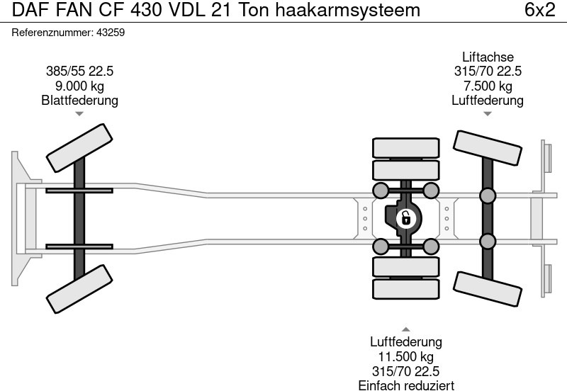 Lease a DAF FAN CF 430 VDL 21 Ton haakarmsysteem DAF FAN CF 430 VDL 21 Ton haakarmsysteem: picture 20