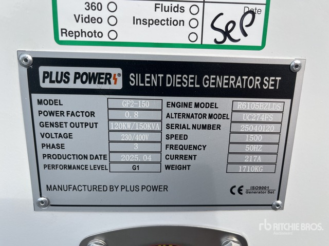 2025 Plus Power GF2-150 (Unused) Generator Set - Generator set: picture 3 2025 Plus Power GF2-150 (Unused) Generator Set - Generator set: picture 3