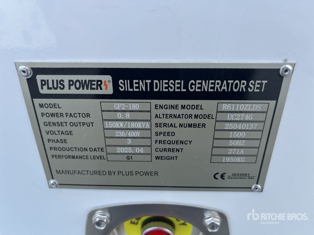 2025 Plus Power GF2-180 (Unused) Generator Set - Generator set: picture 4 2025 Plus Power GF2-180 (Unused) Generator Set - Generator set: picture 4