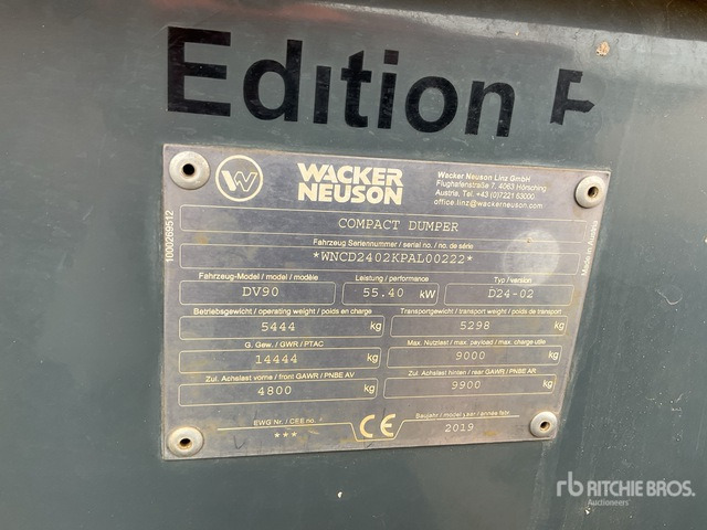 2019 Wacker Neuson DV90 9 ton 4x4 Swivel Dumper - Dumper: picture 2 2019 Wacker Neuson DV90 9 ton 4x4 Swivel Dumper - Dumper: picture 2