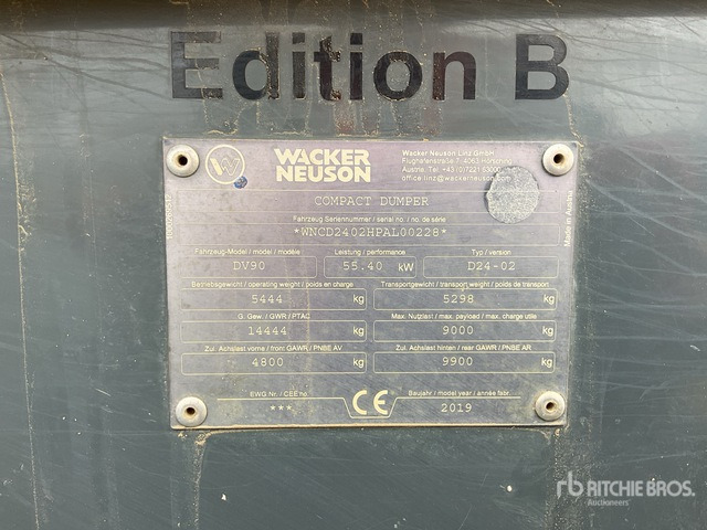 2019 Wacker Neuson DV90 9 ton 4x4 Swivel Dumper - Dumper: picture 3 2019 Wacker Neuson DV90 9 ton 4x4 Swivel Dumper - Dumper: picture 3