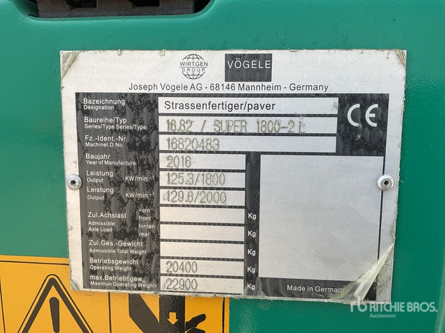 2016 Vogele Super S1800-2L Track Asphalt Paver - Flail mower/ Mulcher: picture 2 2016 Vogele Super S1800-2L Track Asphalt Paver - Flail mower/ Mulcher: picture 2