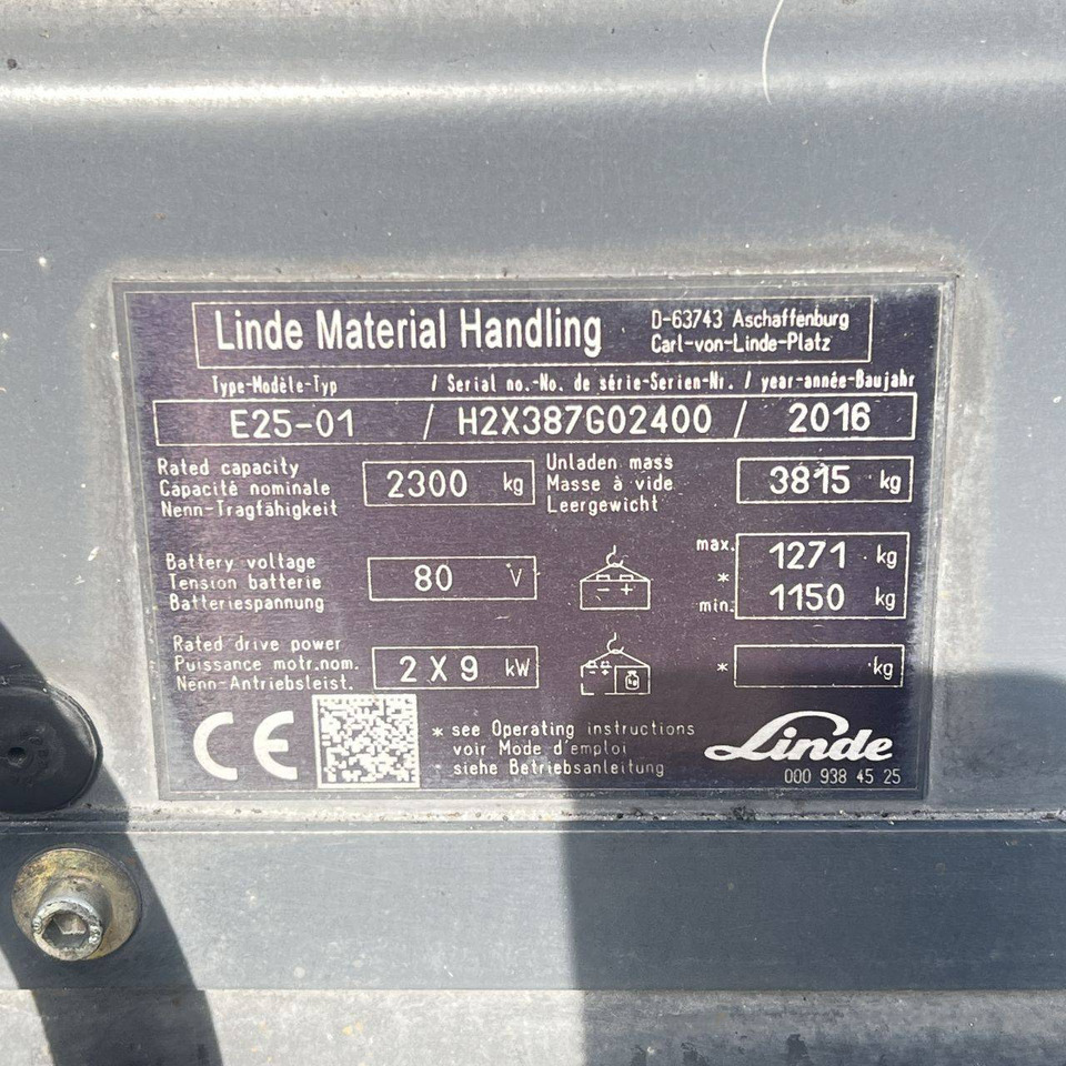 Electric forklift Linde E25-01 (387): picture 8