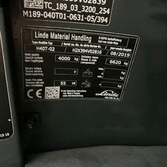 Linde H40T (394-02) Beverage - LPG forklift: picture 5 Linde H40T (394-02) Beverage - LPG forklift: picture 5