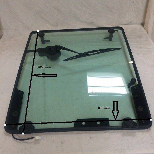 Rear windows for Caterpillar / Mitsubishi - Window and parts for Material handling equipment: picture 2 Rear windows for Caterpillar / Mitsubishi - Window and parts for Material handling equipment: picture 2