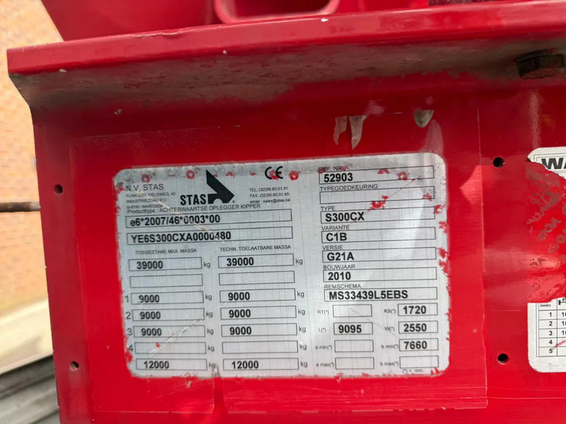 Tipper semi-trailer Stas S300CX Lift Axle Automatic roof Tarpaulin APK/TUV 12/2025: picture 13