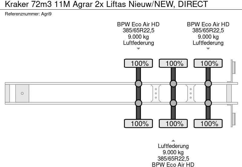 New Walking floor semi-trailer kraker 72m3 11M Agrar 2x Liftas Nieuw/NEW, DIRECT: picture 10