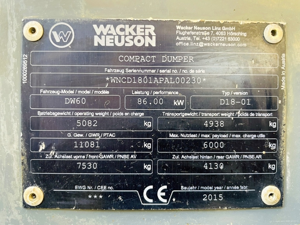 Neuson DW60 (3911) - Mini dumper: picture 3 Neuson DW60 (3911) - Mini dumper: picture 3