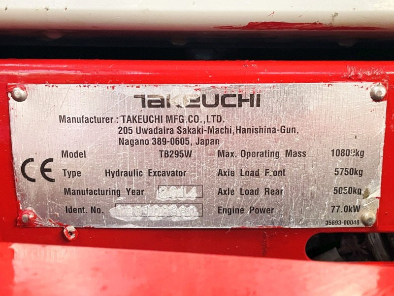Takeuchi TB295W (3724) - Wheel excavator: picture 4 Takeuchi TB295W (3724) - Wheel excavator: picture 4