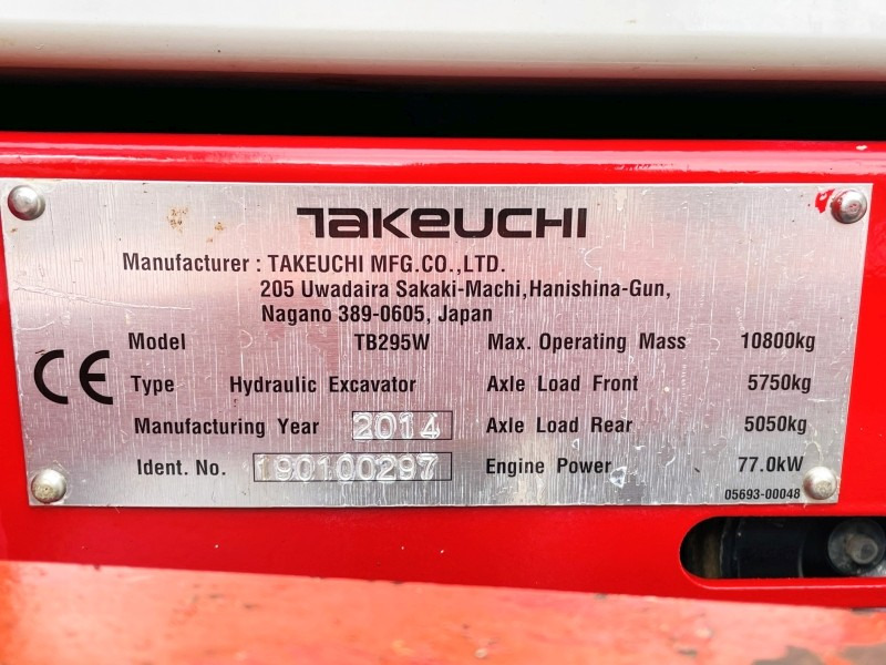 Takeuchi TB295W (3750) - Wheel excavator: picture 4 Takeuchi TB295W (3750) - Wheel excavator: picture 4