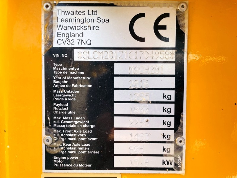 Thwaites Mach 202 (3465) - Mini dumper: picture 3 Thwaites Mach 202 (3465) - Mini dumper: picture 3