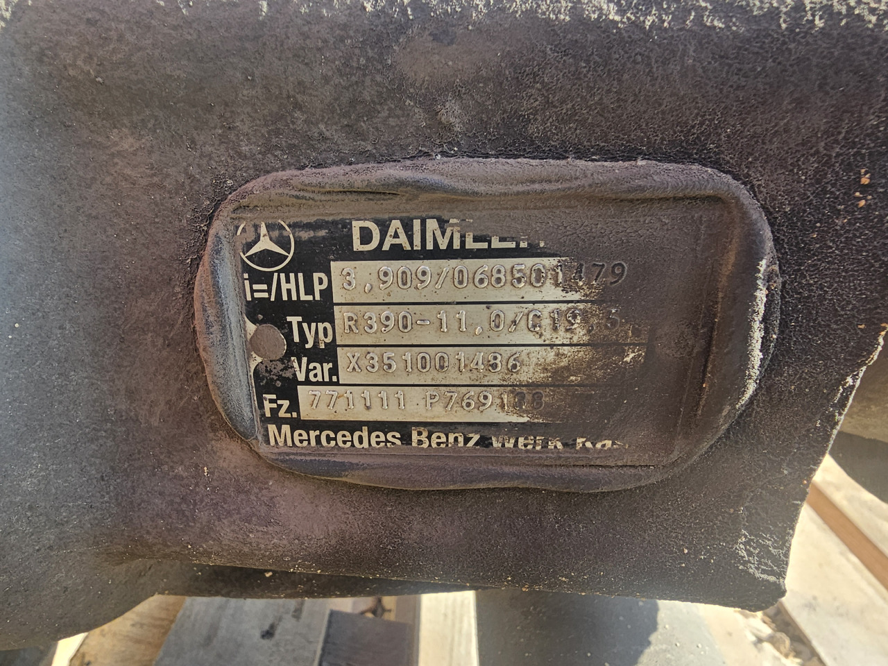 Rear axle MERCEDES ATEGO MP4 12.XXX EURO 6 / R390-11,0 C19.5 / RATIO: 3,909 / REAR AXLE: picture 7