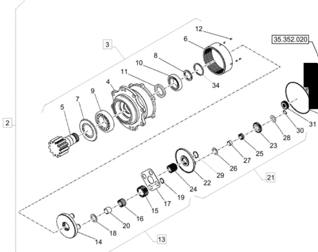 Case XJDK-00162 - Gearbox for Construction machinery: picture 1 Case XJDK-00162 - Gearbox for Construction machinery: picture 1