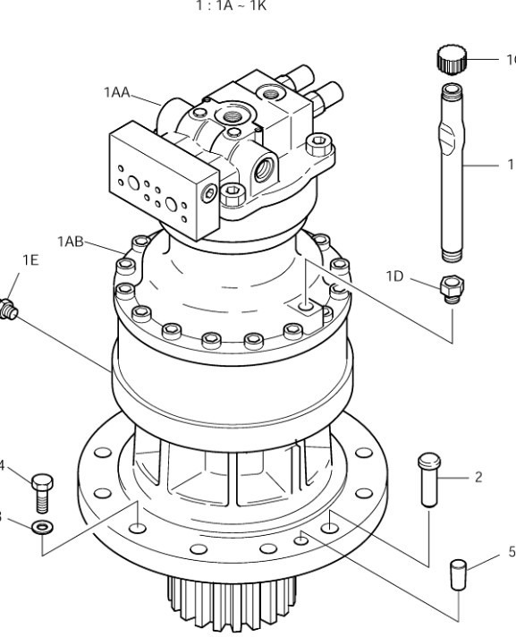 Doosan 401-00325B - 401-00290A - Swing motor for Construction machinery: picture 1 Doosan 401-00325B - 401-00290A - Swing motor for Construction machinery: picture 1