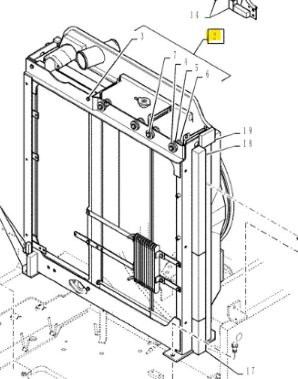 Kobelco YT05P00028F1 - Radiator for Construction machinery: picture 1 Kobelco YT05P00028F1 - Radiator for Construction machinery: picture 1