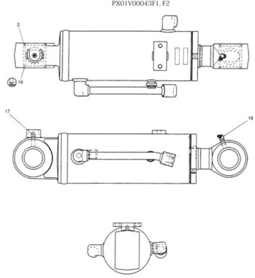 New Holland PX01V00043F2 - Hydraulic cylinder for Agricultural machinery: picture 1 New Holland PX01V00043F2 - Hydraulic cylinder for Agricultural machinery: picture 1